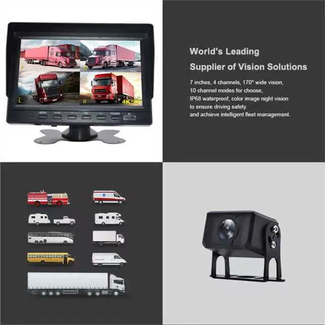 4CH 1080P Split Quad Car Camera Monitor System with 10.1inch Display