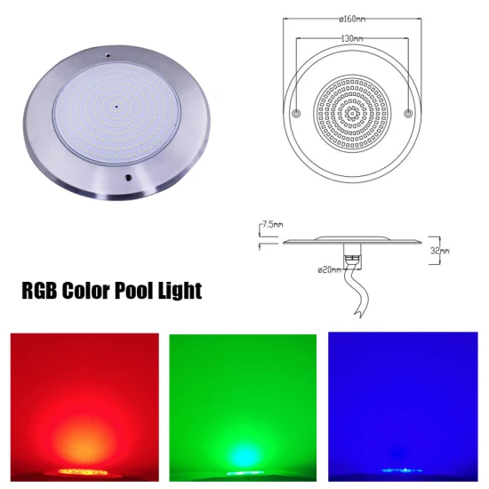 Luci subacquee per piscina LED per montaggio a parete da 230 mm 35 watt RGB/RGBW 2 viti